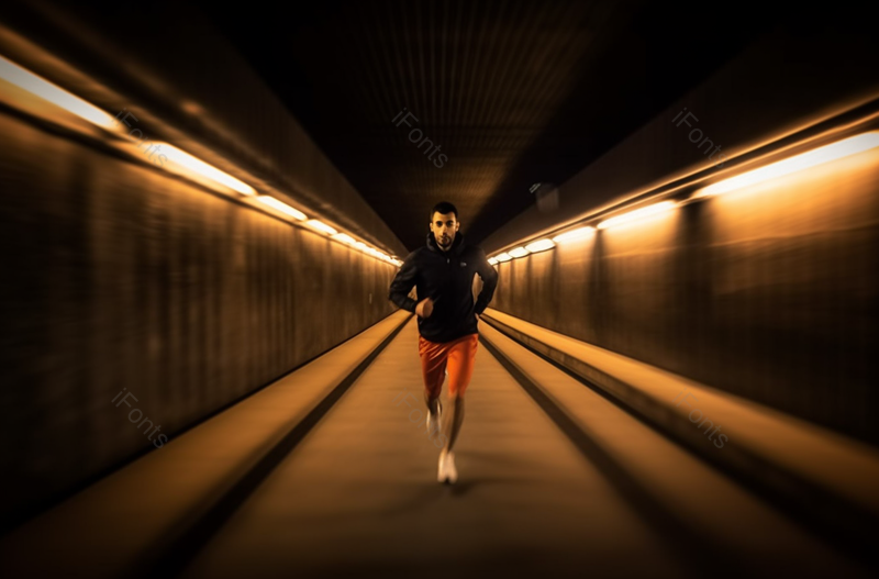 一个在隧道里面奔跑的跑步者摄影图,高清,摄影图,摄影图片,图片大全,摄影图免费下载